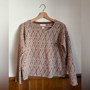 Halston Geometric Patterned Rust orange/brown women’s Sweater